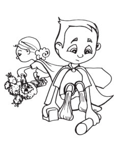 Little Superhero Series Kids Coloring Page